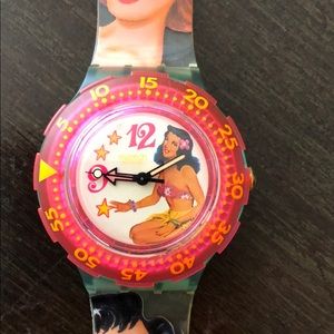 Pin-up girl design Swatch watch